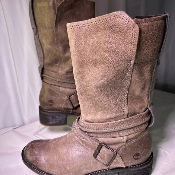 Timberland Women's Tan Leather Heeled Boots - Picture 4 of 14